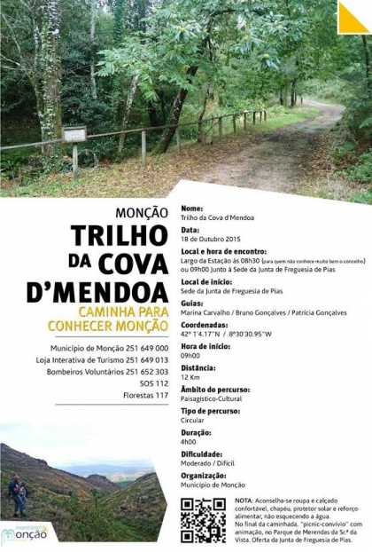 Monção: Autarquia promove Trilho da Cova D' Mendoa no próximo domingo
