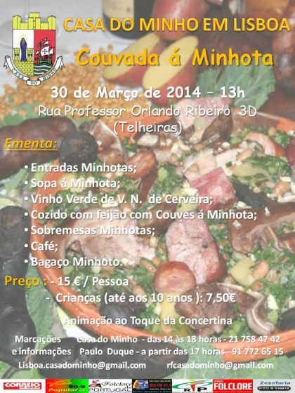 Casa do Minho realiza almoço da couvada dia 30