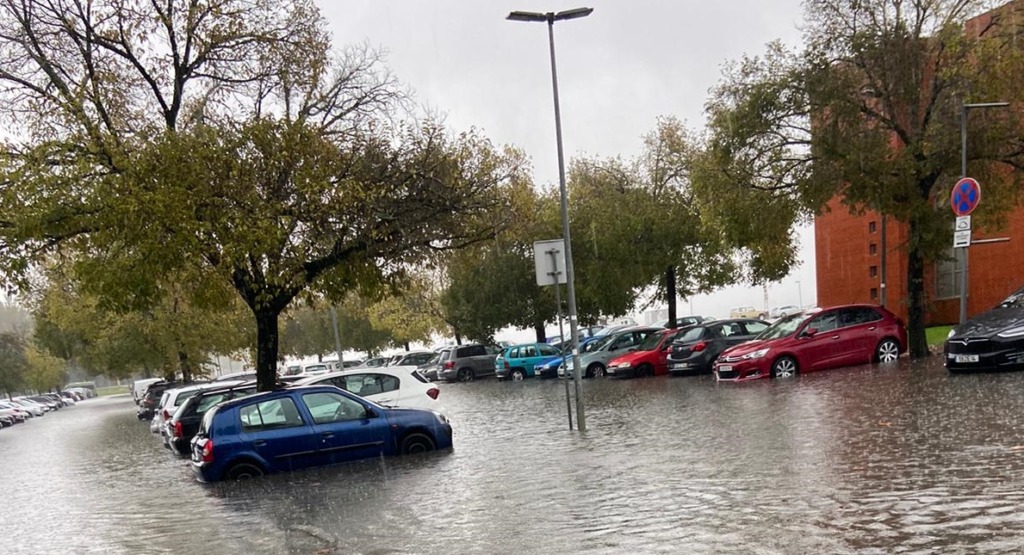Mau tempo: inundações e cortes na circulação rodoviária em Viana do Castelo, Inundações